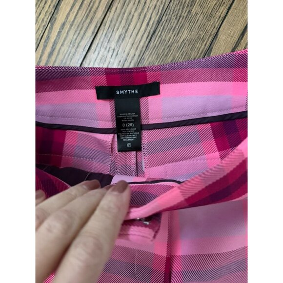 Smythe Plaid Wide-Leg Trousers 25 - Picture 3 of 4